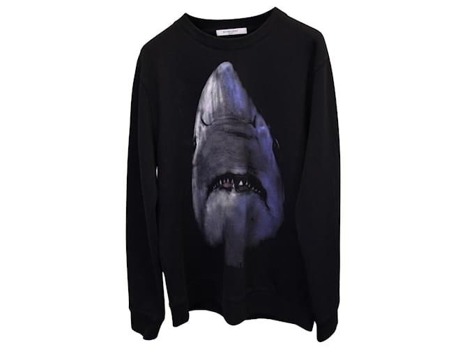 Givenchy Shark Print Sweatshirt aus schwarzer Baumwolle  ref.1132075