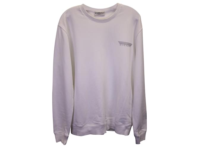 Sweatshirt mit Rundhalsausschnitt und Givenchy-Logo aus weißer Baumwolle  ref.1132078