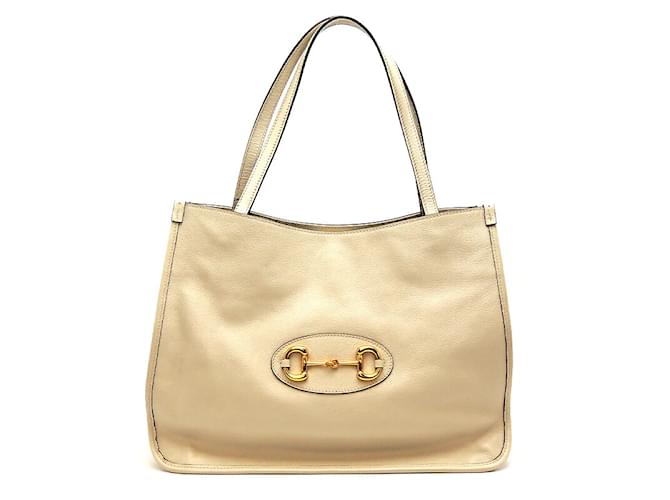 Gucci Leather Horsebit Tote Bag 623694 White Pony-style calfskin  ref.1132143