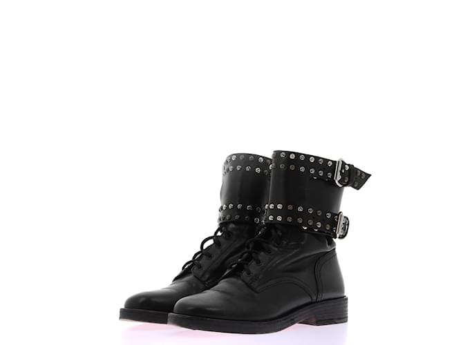 ISABEL MARANT  Ankle boots T.eu 38 leather Black  ref.1132151