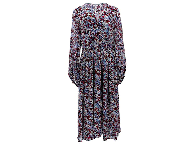 Tommy Hilfiger Womens Floral Print Midi Dress in Multicolor Polyester Multiple colors  ref.1132171