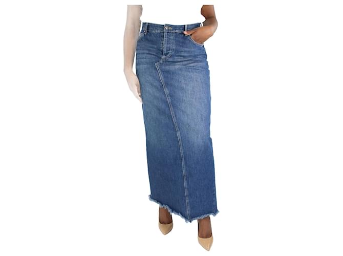 Autre Marque Blue denim maxi skirt - size UK 14 Cotton  ref.1132196