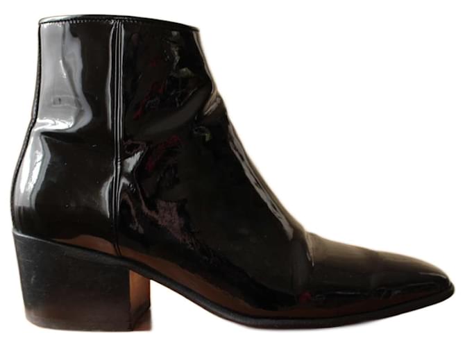 Black patent leather ankle boots The Kooples  ref.1132220
