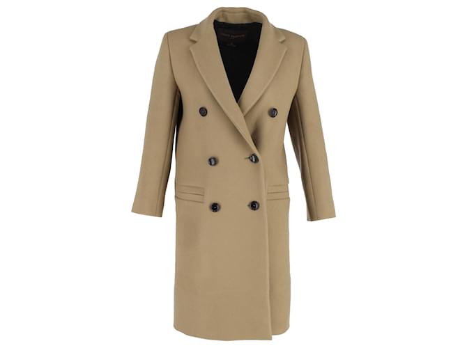 Manteau à boutonnage doublé Louis Vuitton en laine beige  ref.1132303