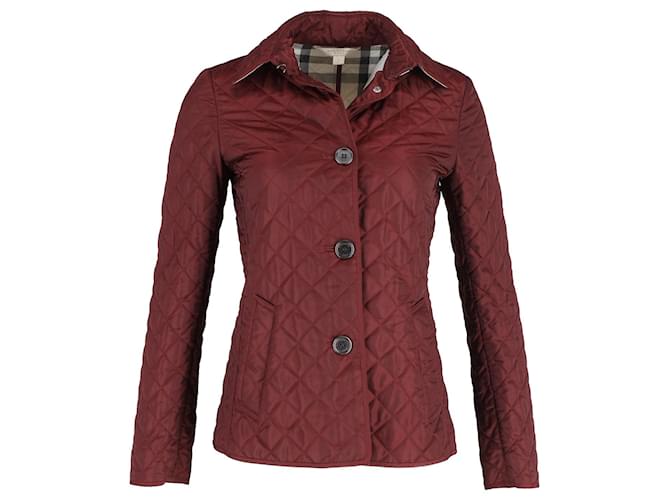 Burberry Quilted Jacket in Red Polyester  ref.1132306