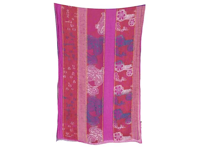 Etro Paisley and Floral-Print Scarf in Multicolor Silk Multiple colors  ref.1132315