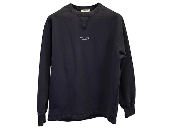 Acne Studios Logo Sweatshirt in Grey Cotton  ref.1132324