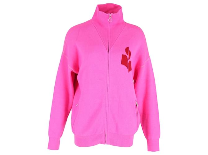 Isabel Marant High-Neck Zip Sweater in Pink Cotton  ref.1132332