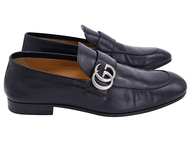 Gucci GG Marmont Loafers in Black Leather Pony-style calfskin  ref.1132347