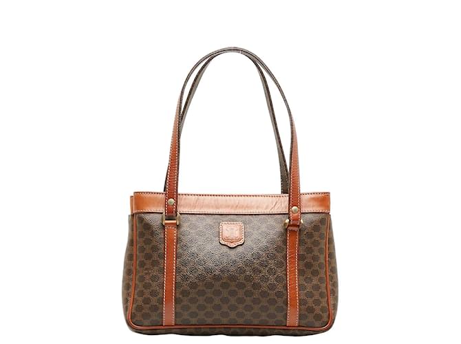 Céline Borsa a mano Celine Macadam in pelle PVC marrone in buone condizioni Plastica  ref.1132355