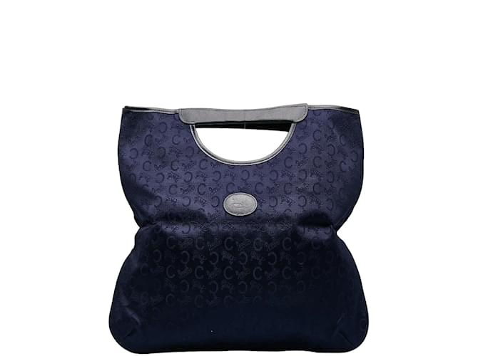 Céline Celine C Macadam Canvas Bifold Handbag Canvas Handbag in Good condition Blue Cloth  ref.1132366
