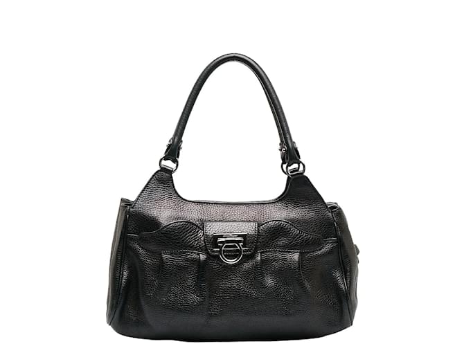 Salvatore Ferragamo Leather Armonia Shoulder Bag EE-21 A069 Black Pony-style calfskin  ref.1132369