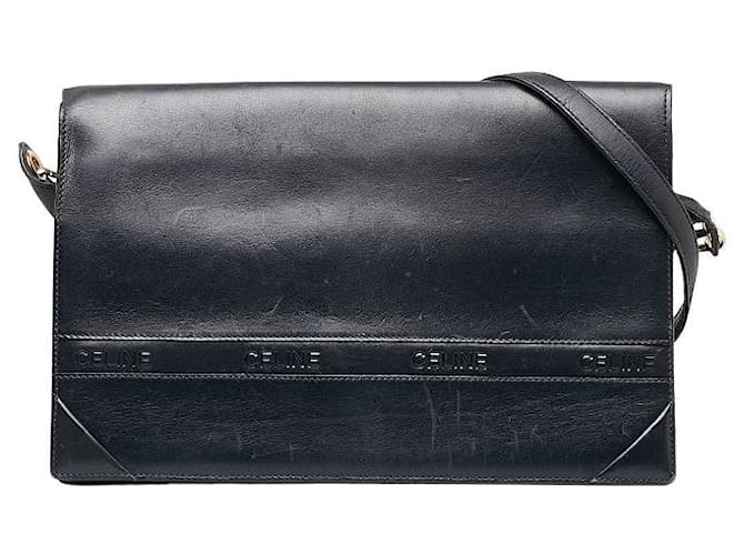 Céline Leather Crossbody Bag Black  ref.1132376