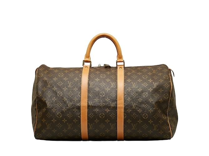 Louis Vuitton Monogram Keepall 50 M41426 Brown Cloth  ref.1132390