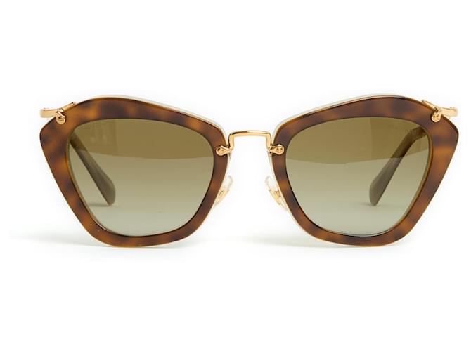 Miu Miu Golden brown Catseye Gold hardware Acetate  ref.1132393