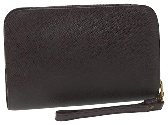 LOUIS VUITTON Taiga Baikal Clutch Bag Acajou M30186 LV Auth bs9969 Brown Leather  ref.1132439