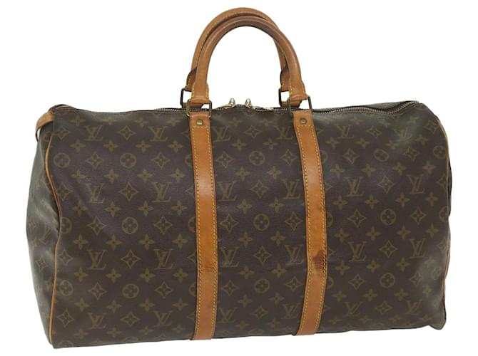 Louis Vuitton Monogram Keepall 50 Boston Bag M41426 LV Auth 58389 Cloth  ref.1132450
