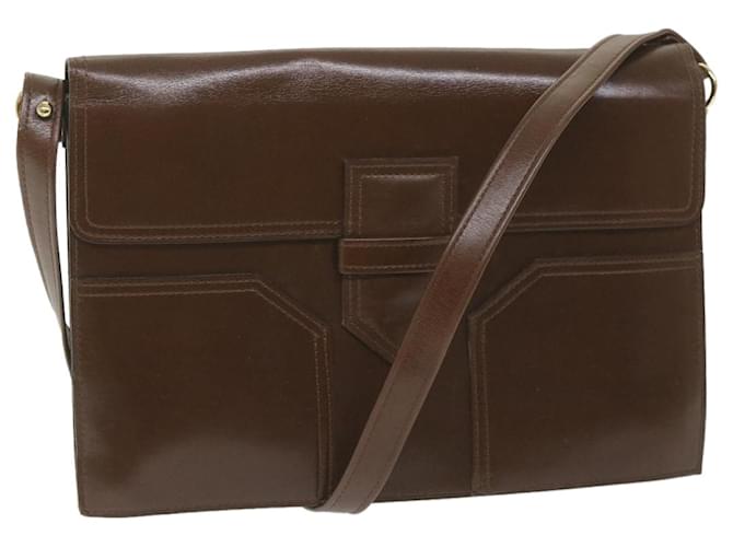 SAINT LAURENT Shoulder Bag Leather Brown Auth bs9993  ref.1132458
