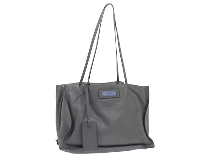 PRADA Tote Bag Leather Gray Auth ep2299 Grey  ref.1132481