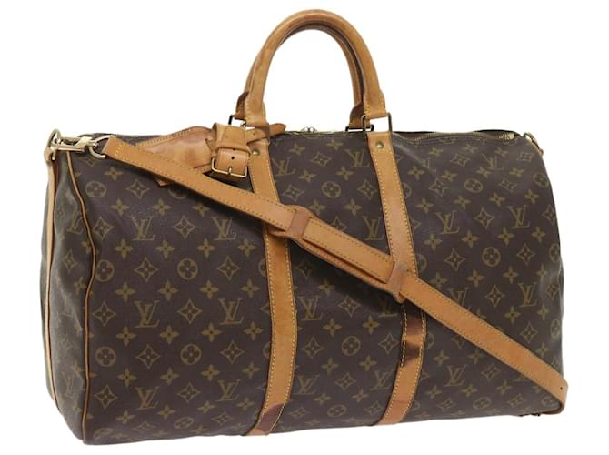 Louis Vuitton Bandoulière Keepall Monogram 50 Sac Boston M41416 Auth LV 59198 Toile Monogramme  ref.1132525