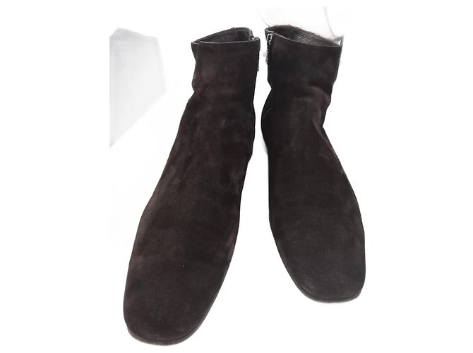 Prada Men's Deerskin Boots Dark Brown Size 44