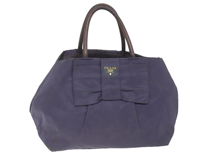 PRADA Hand Bag Nylon Purple Auth bs9971  ref.1132556