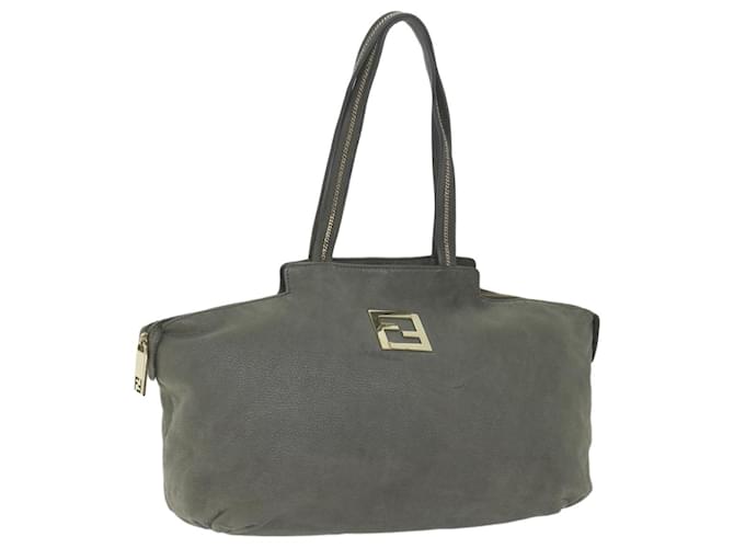 FENDI Tragetasche Leder Grau Auth bs9668  ref.1132569