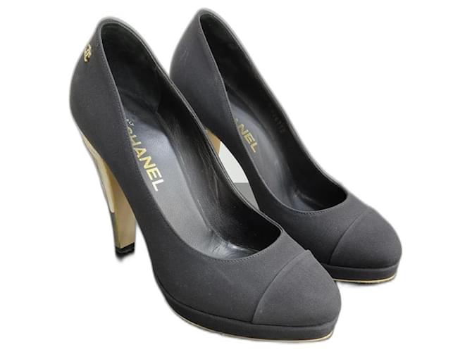 Chanel Heels Black Leather  ref.1132651