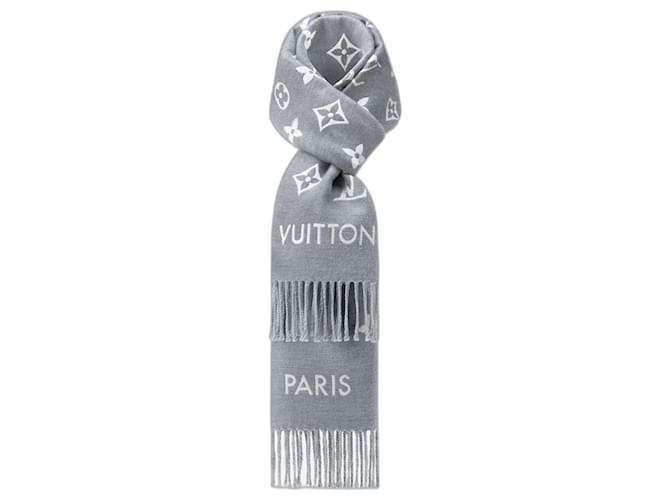 Louis Vuitton LV À propos de MNG Foulard Laine Gris  ref.1132660