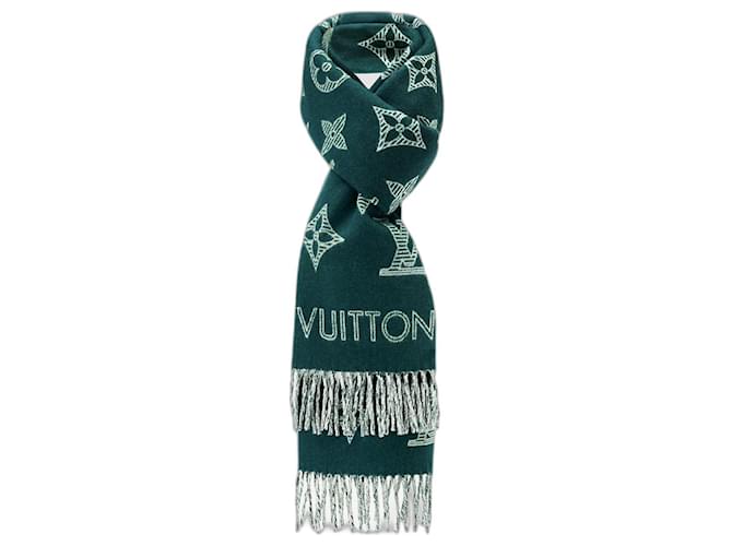 Louis Vuitton LV MNG Shadow Scarf new Green Wool  ref.1132670