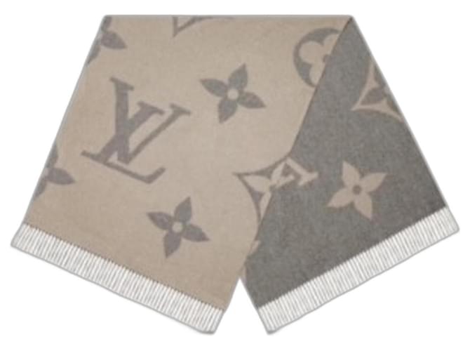 Louis Vuitton LV MNG Giant Scarf new Grey Cashmere  ref.1132675