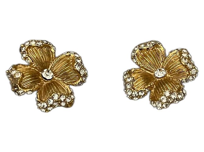 Autre Marque Orecchini a clip Orena in metallo dorato e cristalli D'oro