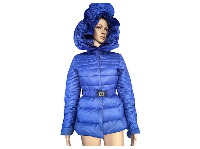 Ermanno Scervino Coats, Outerwear Blue Polyester  ref.1132784