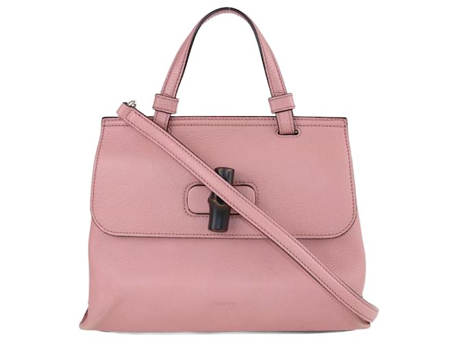 Gucci Pink Bamboo Daily Shoulder Bag Leather  ref.1132790