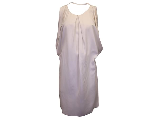 Acne Studios Midi Dress in White Polyester Beige  ref.1132889
