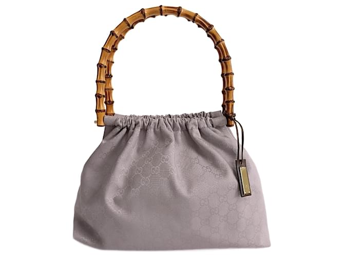 Gucci Bamboo GG handbag in lilac canvas Purple Cloth  ref.1132906