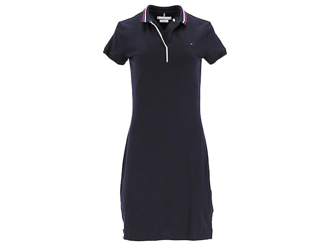 Tommy Hilfiger Womens Signature Slim Fit Polo Dress in Navy Blue Cotton  ref.1132908