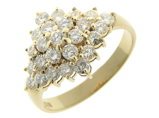 & Other Stories [Luxo] 18Anel de metal cravejado de diamante floral K em excelente estado Dourado  ref.1132928