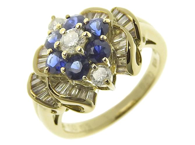 & Other Stories 18K Sapphire Diamond Ring Golden Metal  ref.1132933