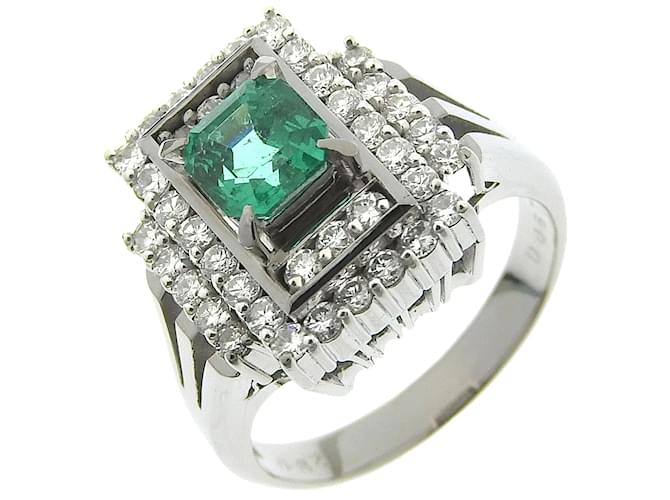 & Other Stories Platinum Emerald Ring Green Metal  ref.1132934
