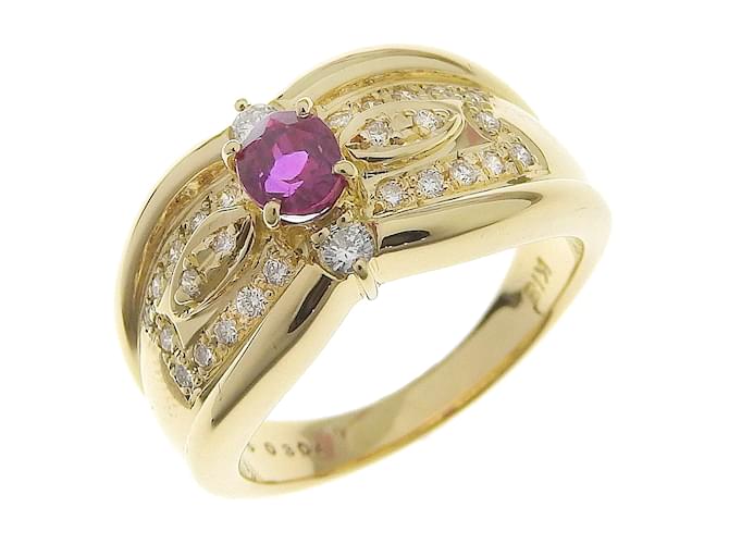 & Other Stories 18K Ruby Diamond Ring Golden Metal Gold  ref.1132935