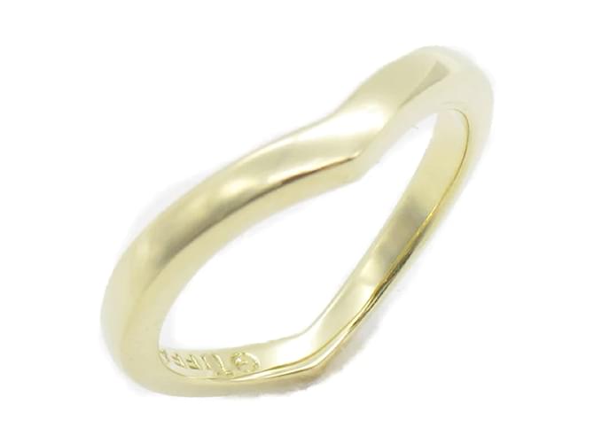 Tiffany & Co 18k Aliança de casamento curvada em ouro Dourado Metal  ref.1132981