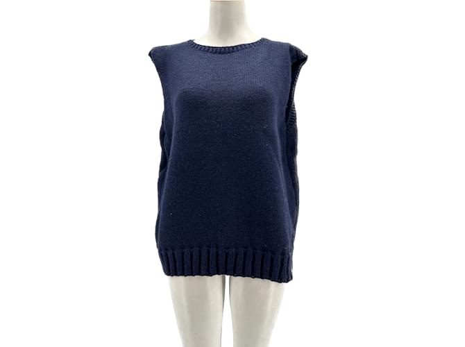 Autre Marque NON SIGNE / UNSIGNED  Knitwear T.International M Wool Navy blue  ref.1133055