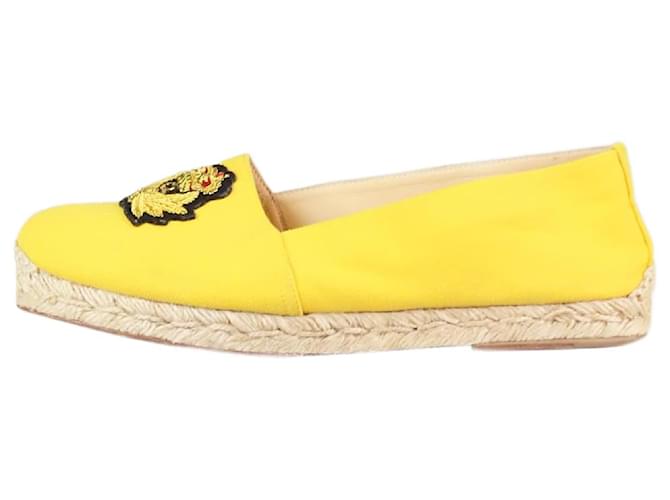 Christian Louboutin Espadrilles jaunes à détail emblème - taille EU 37 Toile  ref.1133069