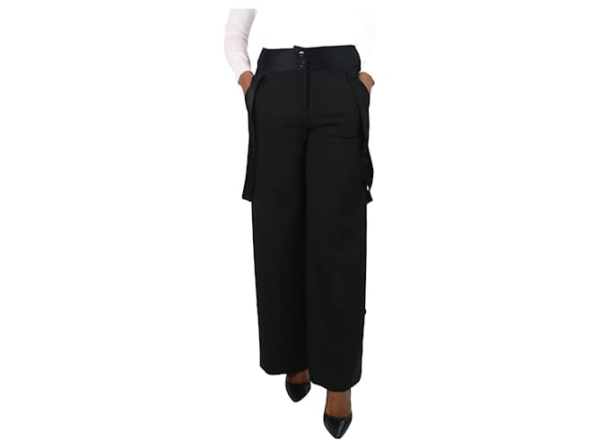 Autre Marque Black wide-leg overalls - size UK 12 Polyester  ref.1133072