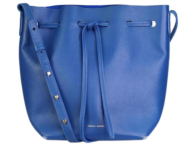 Mansur Gavriel Blue leather bucket bag  ref.1133082