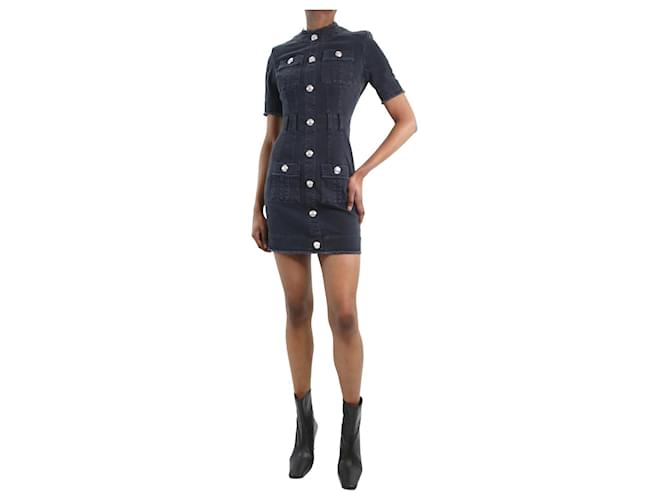 Balmain Black denim mini dress - size FR 34 Cotton  ref.1133092