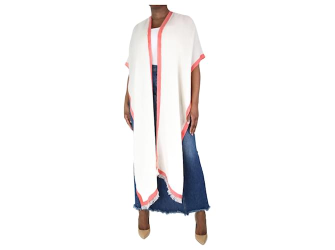 Autre Marque Cream alpaca and silk-blend shawl scarf  ref.1133099