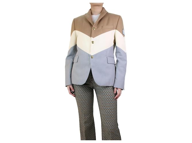Moncler Multicoloured chevron padded jacket - size UK 12 Multiple colors Polyester  ref.1133105