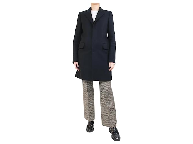 Balenciaga Schwarzer Mantel aus Wollmischung – Größe UK 16 Wolle  ref.1133108